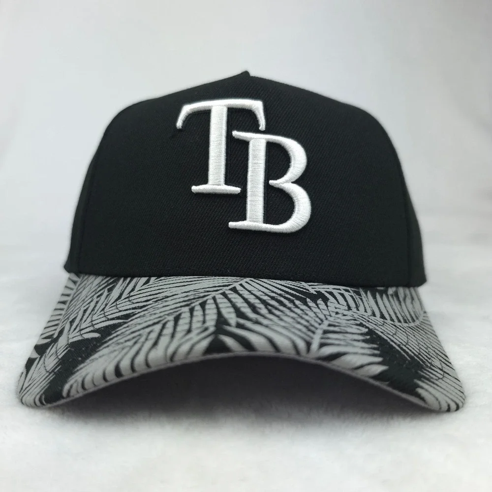 Tampa Bay Devil Rays Mitchell &‎ Ness Pro Fit Snapback Hat Cap 3D Logo Black NWT
